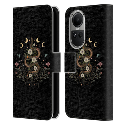 Episodic Drawing Illustration Animals Serpent Spell Leather Book Wallet Case Cover For OPPO Reno10 5G / Reno10 Pro 5G