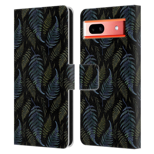 Episodic Drawing Pattern Leaves Leather Book Wallet Case Cover For Google Pixel 7a