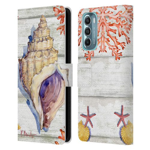 Paul Brent Ocean Bahia Shells Leather Book Wallet Case Cover For Motorola Moto G Stylus 5G (2022)