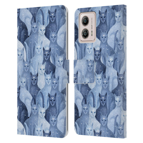 Episodic Drawing Pattern Cats Leather Book Wallet Case Cover For Motorola Moto G53 5G