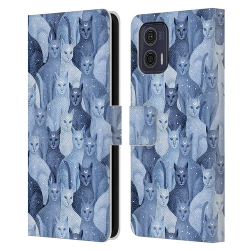 Episodic Drawing Pattern Cats Leather Book Wallet Case Cover For Motorola Moto G73 5G