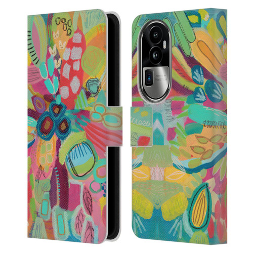 Suzanne Allard Floral Art Dancing In The Garden Leather Book Wallet Case Cover For OPPO Reno10 Pro+