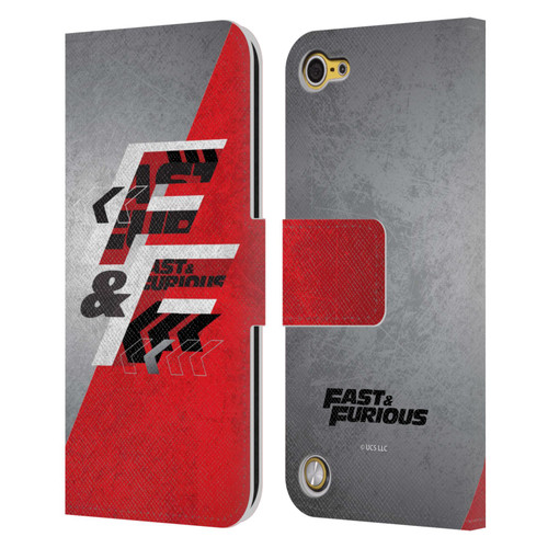 Fast & Furious Franchise Logo Art F&F Red Leather Book Wallet Case Cover For Apple iPod Touch 5G 5th Gen