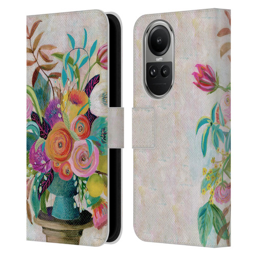 Suzanne Allard Floral Graphics Charleston Glory Leather Book Wallet Case Cover For OPPO Reno10 5G / Reno10 Pro 5G