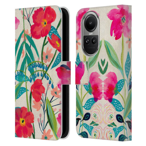 Suzanne Allard Floral Graphics Garden Party Leather Book Wallet Case Cover For OPPO Reno10 5G / Reno10 Pro 5G