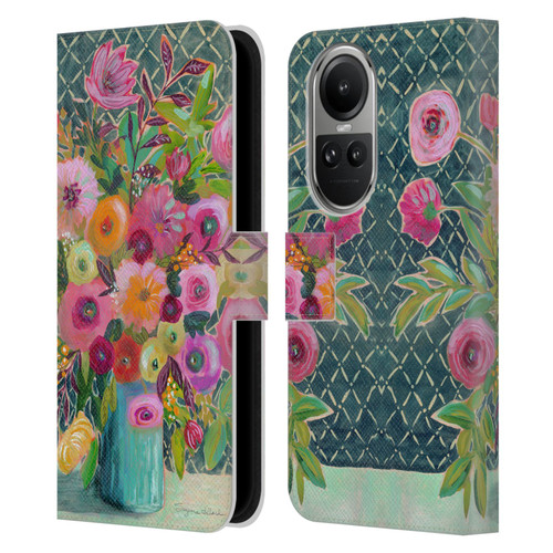 Suzanne Allard Floral Graphics Hope Springs Leather Book Wallet Case Cover For OPPO Reno10 5G / Reno10 Pro 5G