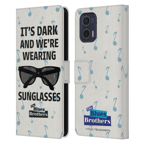 The Blues Brothers Graphics Sunglasses Leather Book Wallet Case Cover For Motorola Moto G73 5G