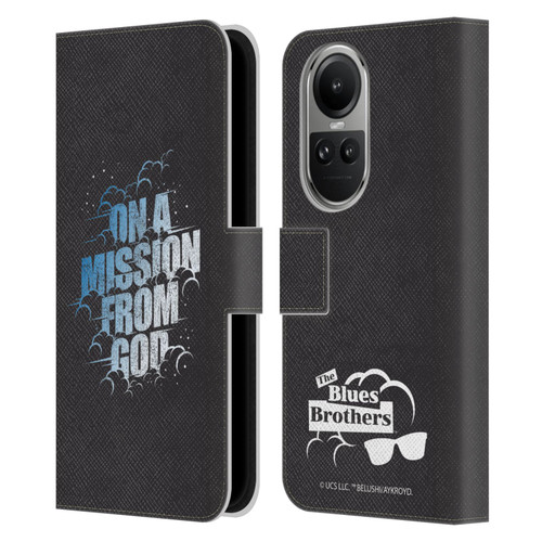 The Blues Brothers Graphics On A Mission From God Leather Book Wallet Case Cover For OPPO Reno10 5G / Reno10 Pro 5G