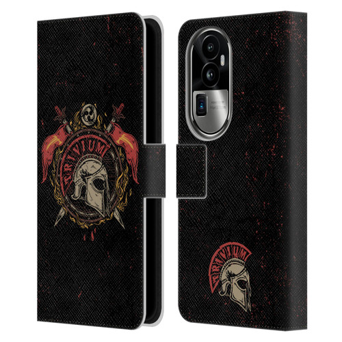 Trivium Graphics Knight Helmet Leather Book Wallet Case Cover For OPPO Reno10 Pro+