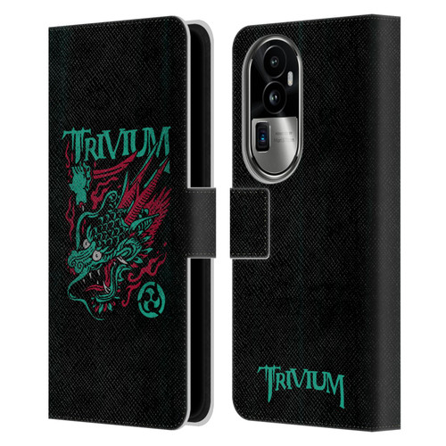 Trivium Graphics Screaming Dragon Leather Book Wallet Case Cover For OPPO Reno10 Pro+