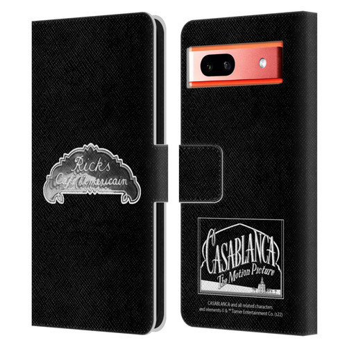 Casablanca Graphics Rick's Cafe Leather Book Wallet Case Cover For Google Pixel 7a