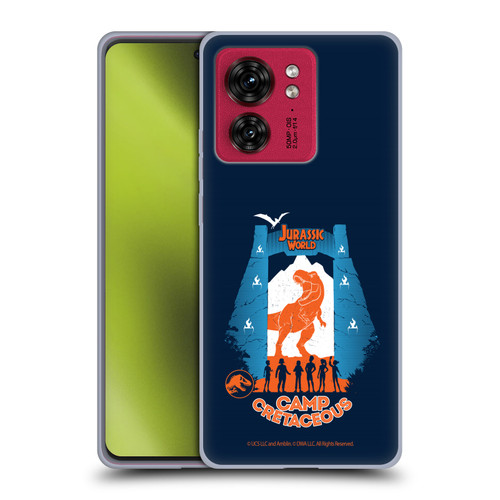 Jurassic World: Camp Cretaceous Dinosaur Graphics Silhouette Soft Gel Case for Motorola Moto Edge 40