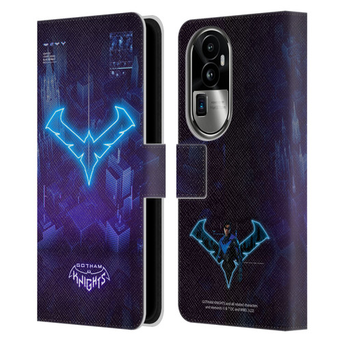 Gotham Knights Character Art Nightwing Leather Book Wallet Case Cover For OPPO Reno10 Pro+