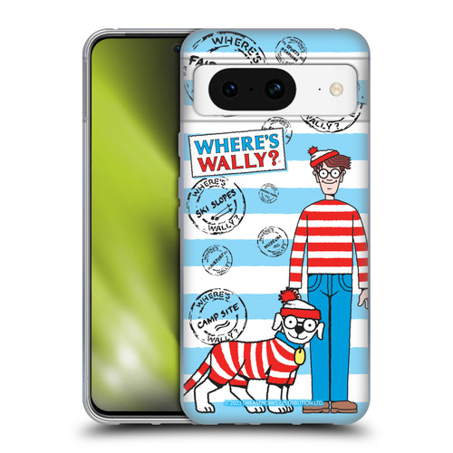 Where's Wally? Graphics Stripes Blue Soft Gel Case for Google Pixel 8