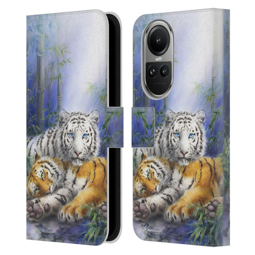 Kayomi Harai Animals And Fantasy Asian Tiger Couple Leather Book Wallet Case Cover For OPPO Reno10 5G / Reno10 Pro 5G
