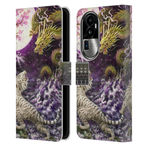 Kayomi Harai Animals And Fantasy Asian Tiger & Dragon Leather Book Wallet Case Cover For OPPO Reno10 Pro+