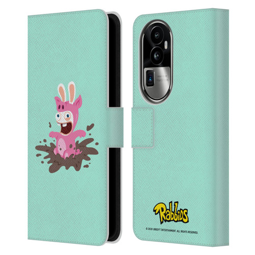 Rabbids Costumes Pig Leather Book Wallet Case Cover For OPPO Reno10 Pro+