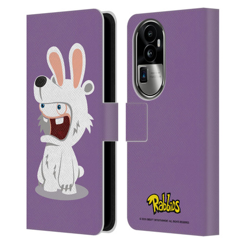 Rabbids Costumes Polar Bear Leather Book Wallet Case Cover For OPPO Reno10 Pro+