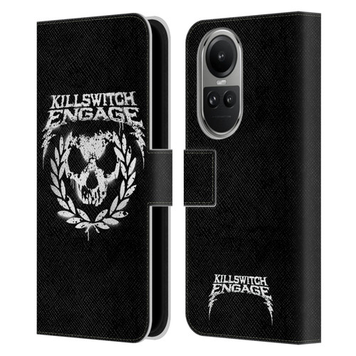 Killswitch Engage Tour Wreath Spray Paint Design Leather Book Wallet Case Cover For OPPO Reno10 5G / Reno10 Pro 5G