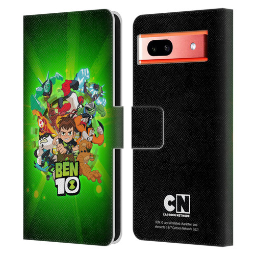 Ben 10: Animated Series Graphics Character Art Leather Book Wallet Case Cover For Google Pixel 7a
