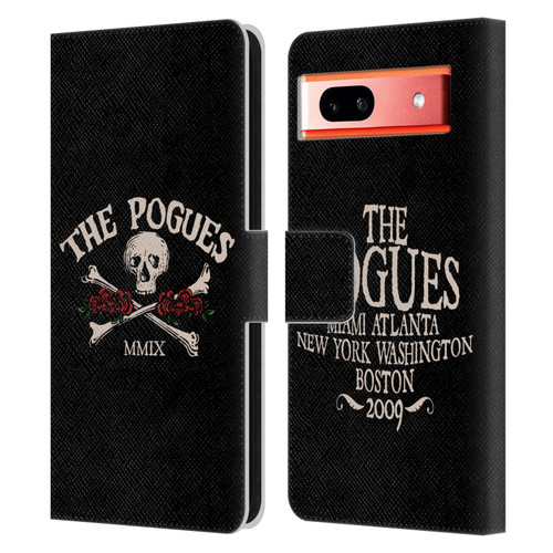 The Pogues Graphics Skull Leather Book Wallet Case Cover For Google Pixel 7a