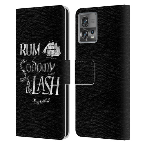 The Pogues Graphics Rum Sodony & The Lash Leather Book Wallet Case Cover For Motorola Moto Edge 30 Fusion