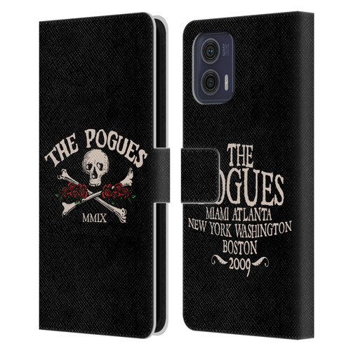 The Pogues Graphics Skull Leather Book Wallet Case Cover For Motorola Moto G73 5G