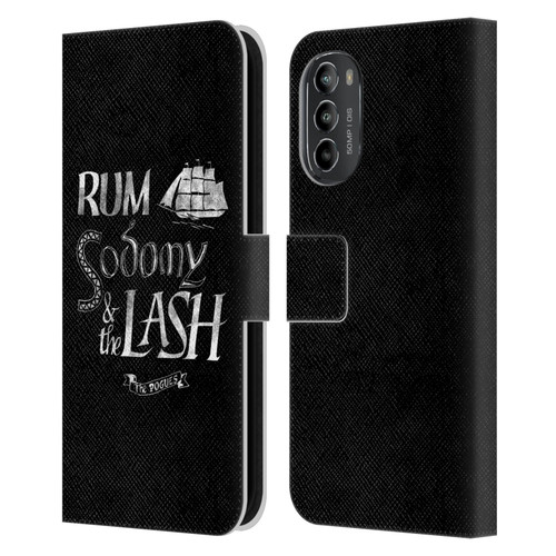 The Pogues Graphics Rum Sodony & The Lash Leather Book Wallet Case Cover For Motorola Moto G82 5G