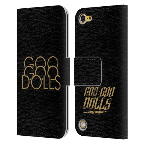 Goo Goo Dolls Graphics Stacked Gold Leather Book Wallet Case Cover For Apple iPod Touch 5G 5th Gen