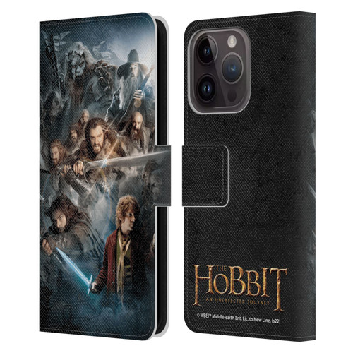 The Hobbit An Unexpected Journey Key Art Group Leather Book Wallet Case Cover For Apple iPhone 15 Pro