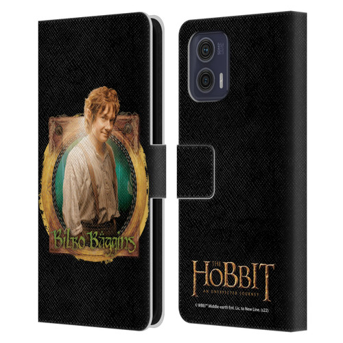 The Hobbit An Unexpected Journey Key Art Bilbo Leather Book Wallet Case Cover For Motorola Moto G73 5G