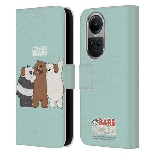 We Bare Bears Character Art Group 1 Leather Book Wallet Case Cover For OPPO Reno10 5G / Reno10 Pro 5G