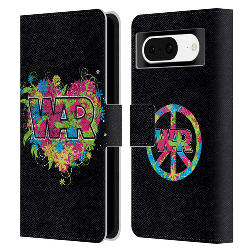 War Graphics Heart Logo Leather Book Wallet Case Cover For Google Pixel 8