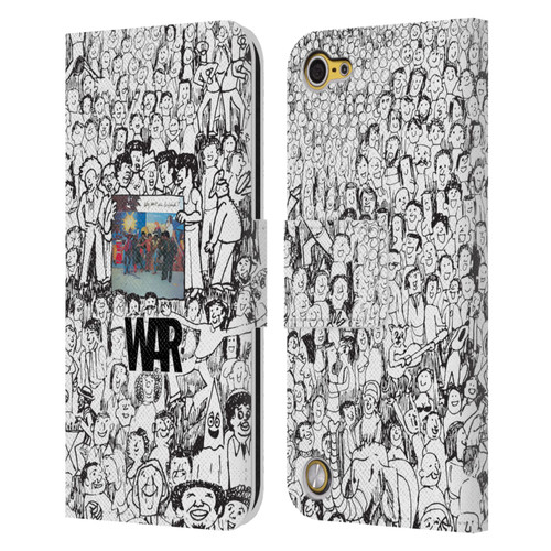 War Graphics Friends Doodle Art Leather Book Wallet Case Cover For Apple iPod Touch 5G 5th Gen