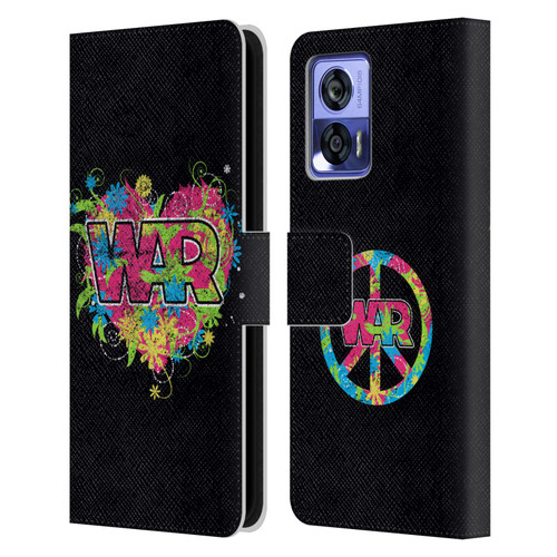 War Graphics Heart Logo Leather Book Wallet Case Cover For Motorola Edge 30 Neo 5G