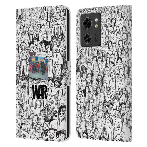 War Graphics Friends Doodle Art Leather Book Wallet Case Cover For Motorola Moto Edge 40