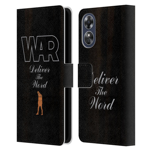 War Graphics Deliver The World Leather Book Wallet Case Cover For OPPO A17