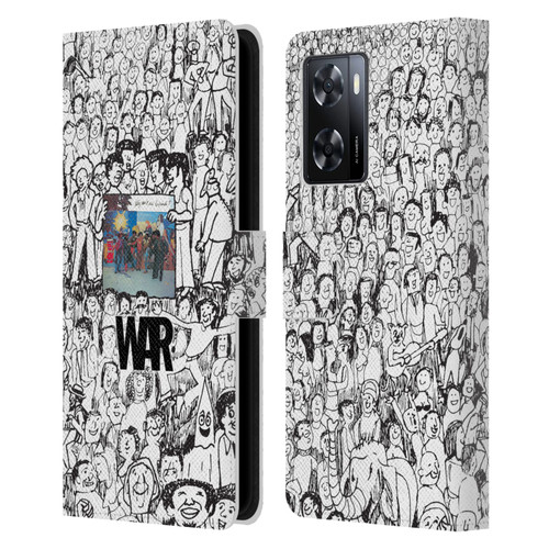 War Graphics Friends Doodle Art Leather Book Wallet Case Cover For OPPO A57s