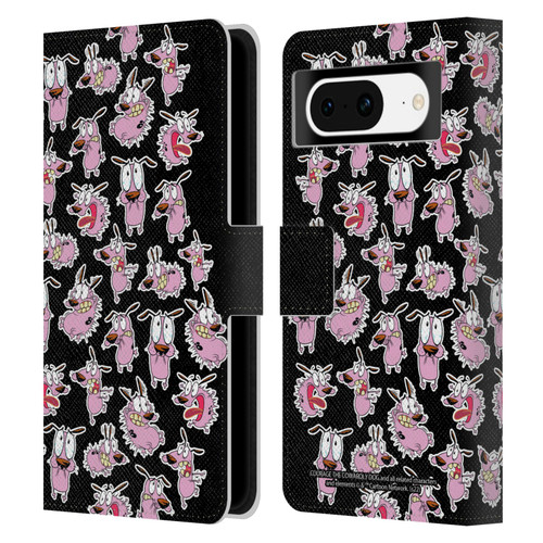 Courage The Cowardly Dog Graphics Pattern Leather Book Wallet Case Cover For Google Pixel 8