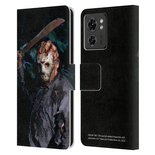 Friday the 13th: Jason Goes To Hell Graphics Jason Voorhees Leather Book Wallet Case Cover For Motorola Moto Edge 40
