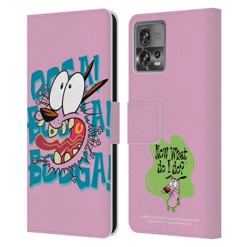 Courage The Cowardly Dog Graphics Spooked Leather Book Wallet Case Cover For Motorola Moto Edge 30 Fusion