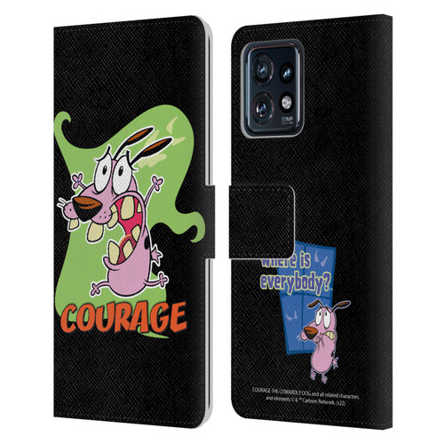 Courage The Cowardly Dog Graphics Character Art Leather Book Wallet Case Cover For Motorola Moto Edge 40 Pro