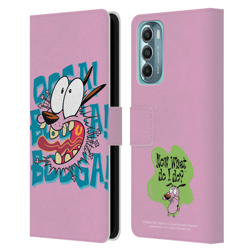 Courage The Cowardly Dog Graphics Spooked Leather Book Wallet Case Cover For Motorola Moto G Stylus 5G (2022)