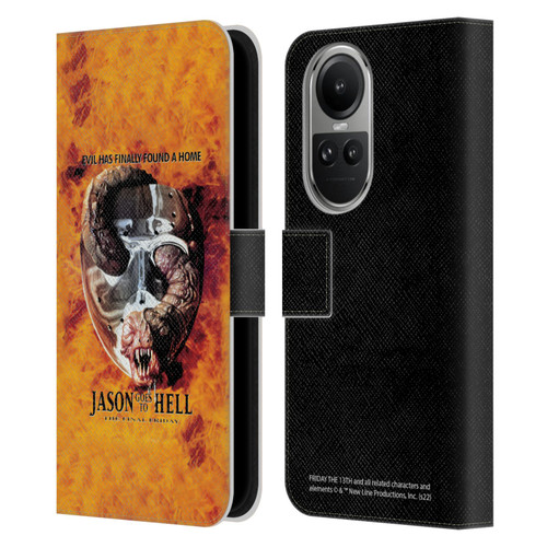 Friday the 13th: Jason Goes To Hell Graphics Key Art Leather Book Wallet Case Cover For OPPO Reno10 5G / Reno10 Pro 5G