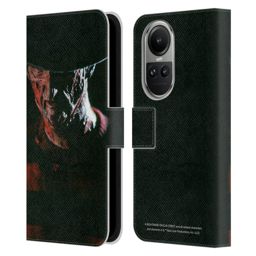 A Nightmare On Elm Street (1984) Graphics Freddy Leather Book Wallet Case Cover For OPPO Reno10 5G / Reno10 Pro 5G