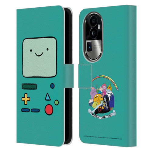 Adventure Time Graphics BMO Leather Book Wallet Case Cover For OPPO Reno10 Pro+