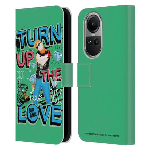Just Dance Artwork Compositions Drop The Beat Leather Book Wallet Case Cover For OPPO Reno10 5G / Reno10 Pro 5G