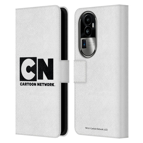 Cartoon Network Logo Plain Leather Book Wallet Case Cover For OPPO Reno10 Pro+