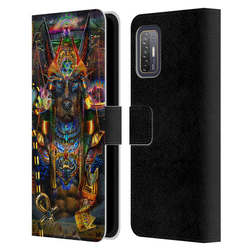 Jumbie Art Gods and Goddesses Anubis Leather Book Wallet Case Cover For HTC Desire 21 Pro 5G