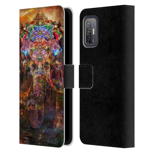 Jumbie Art Gods and Goddesses Ganesha Leather Book Wallet Case Cover For HTC Desire 21 Pro 5G